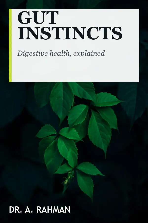 Gut Instincts by Dr. A. Rahman, book cover design