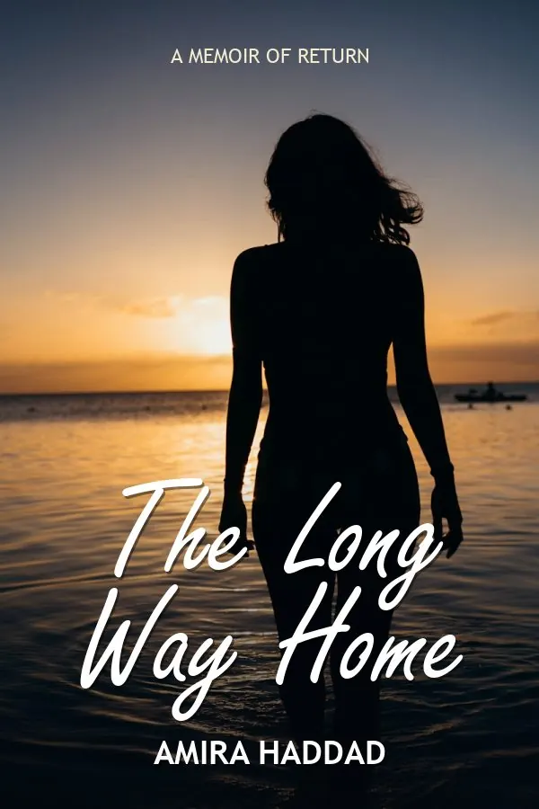 The Long Way Home by Amira Haddad, book cover design